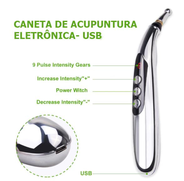 Caneta de Acupuntura Eletrônica Carregamento Usb