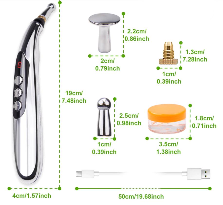 Caneta de Acupuntura Eletrônica Carregamento Usb