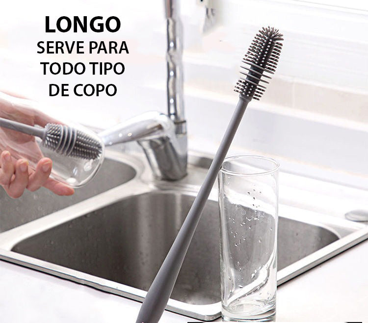 Escova de Silicone Para Lavar Copo, Garrafa e Mamadeira