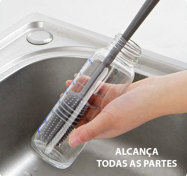 Escova de Silicone Para Lavar Copo, Garrafa e Mamadeira